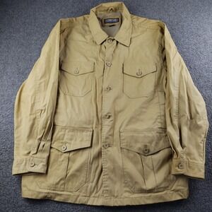 VTG Structure Jacket Mens Large Field Safari Tan Khaki Utility Cotton Canvas